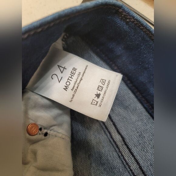 MOTHER Women's Ankle & Cropped Jeans - Dark Blue - Picture 8 of 11